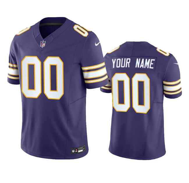 Men's Minnesota Vikings Custom Purple 2023 F.U.S.E. Vapor Untouchable Limited Stitched Jersey
